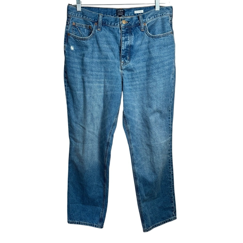 J Crew 2024 Womens 31 High Rise Straight Leg Jeans Blue Medium Wash D23